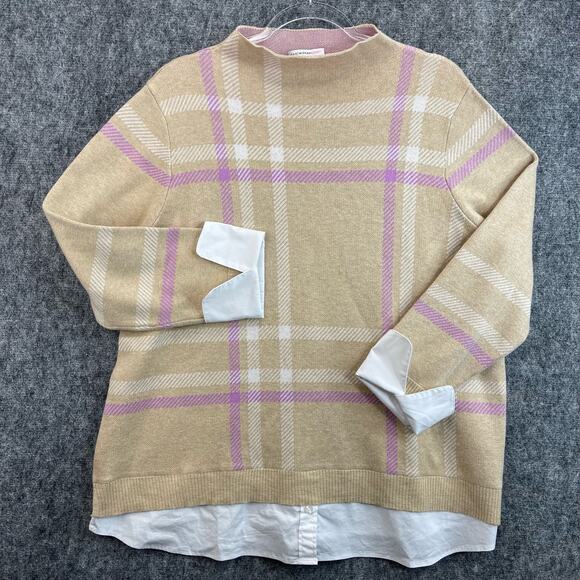 ISAAC MIZRAHI LIVE Plaid Blouse Women Size XL - Picture 2 of 12